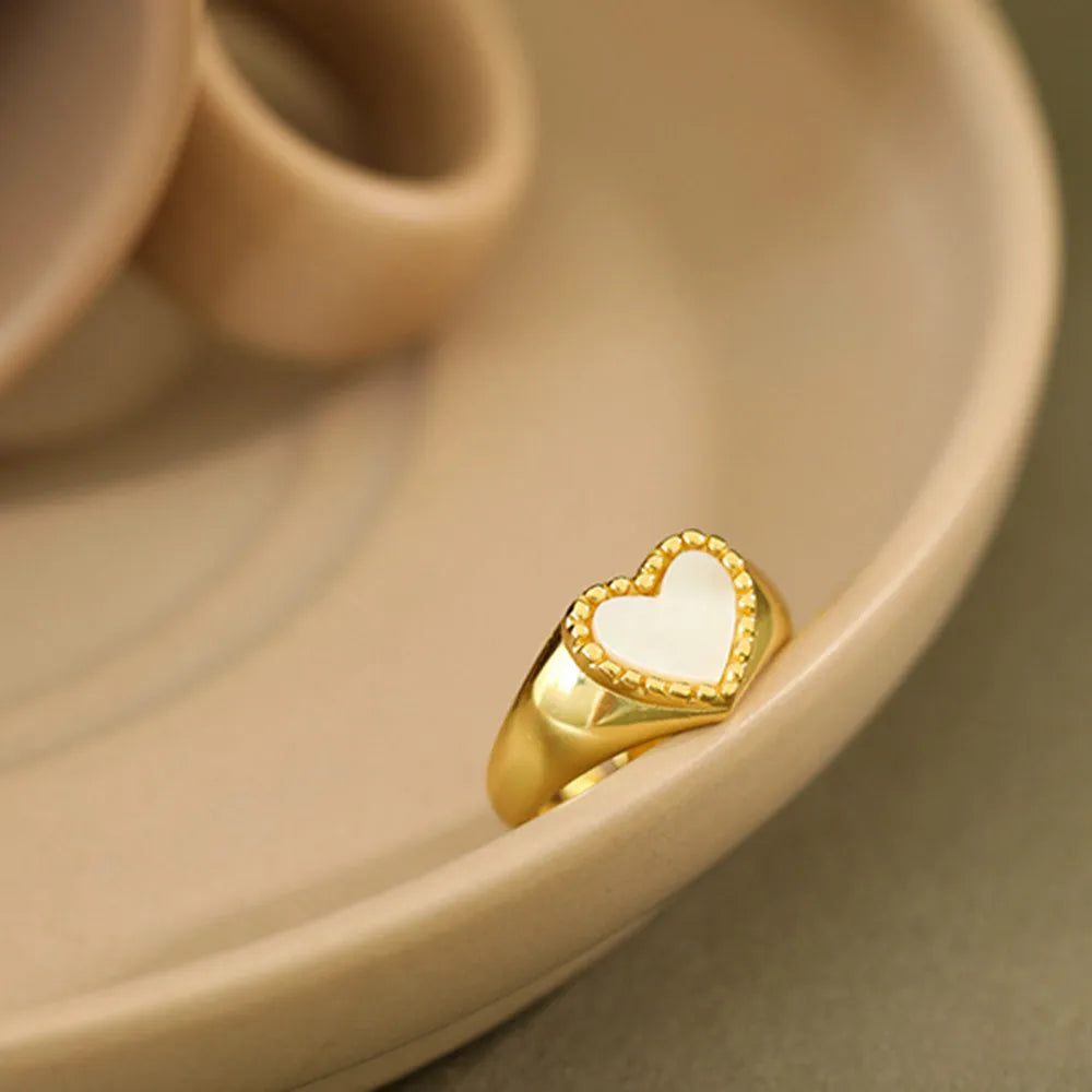 White Heart Spark Ring