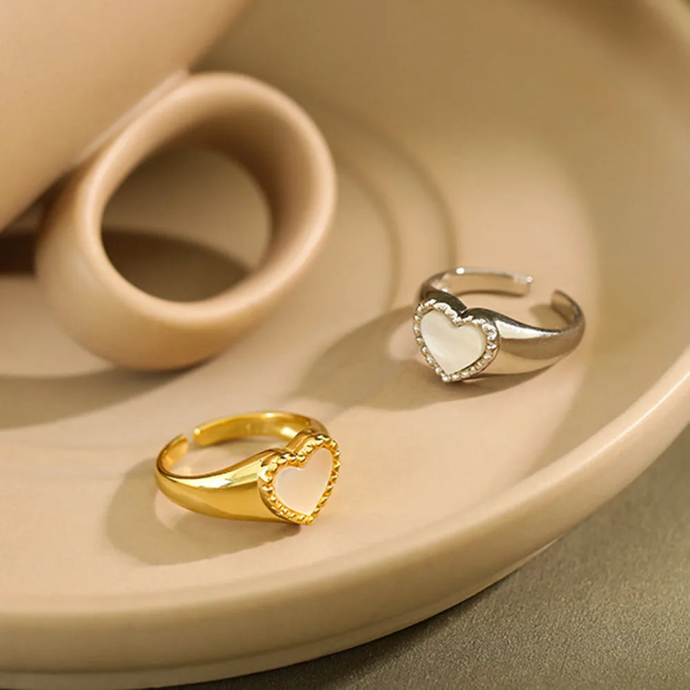 White Heart Spark Ring